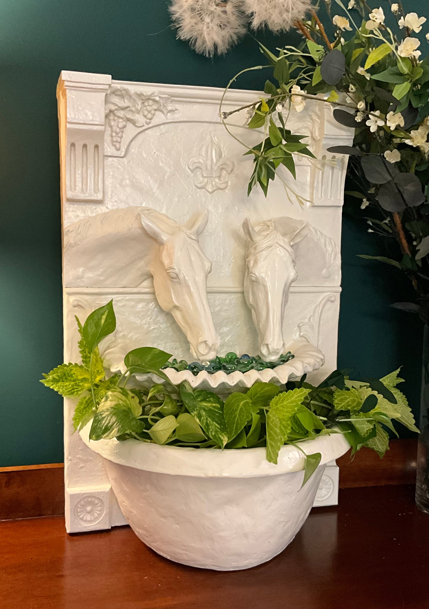 Horse Planter/Fountain pure white