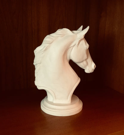 small horse head sculpture cast marble