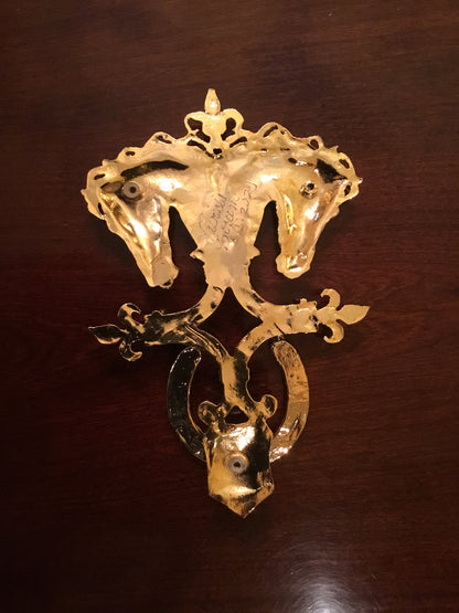 Horse Head Door Knocker/14K GOLD plated