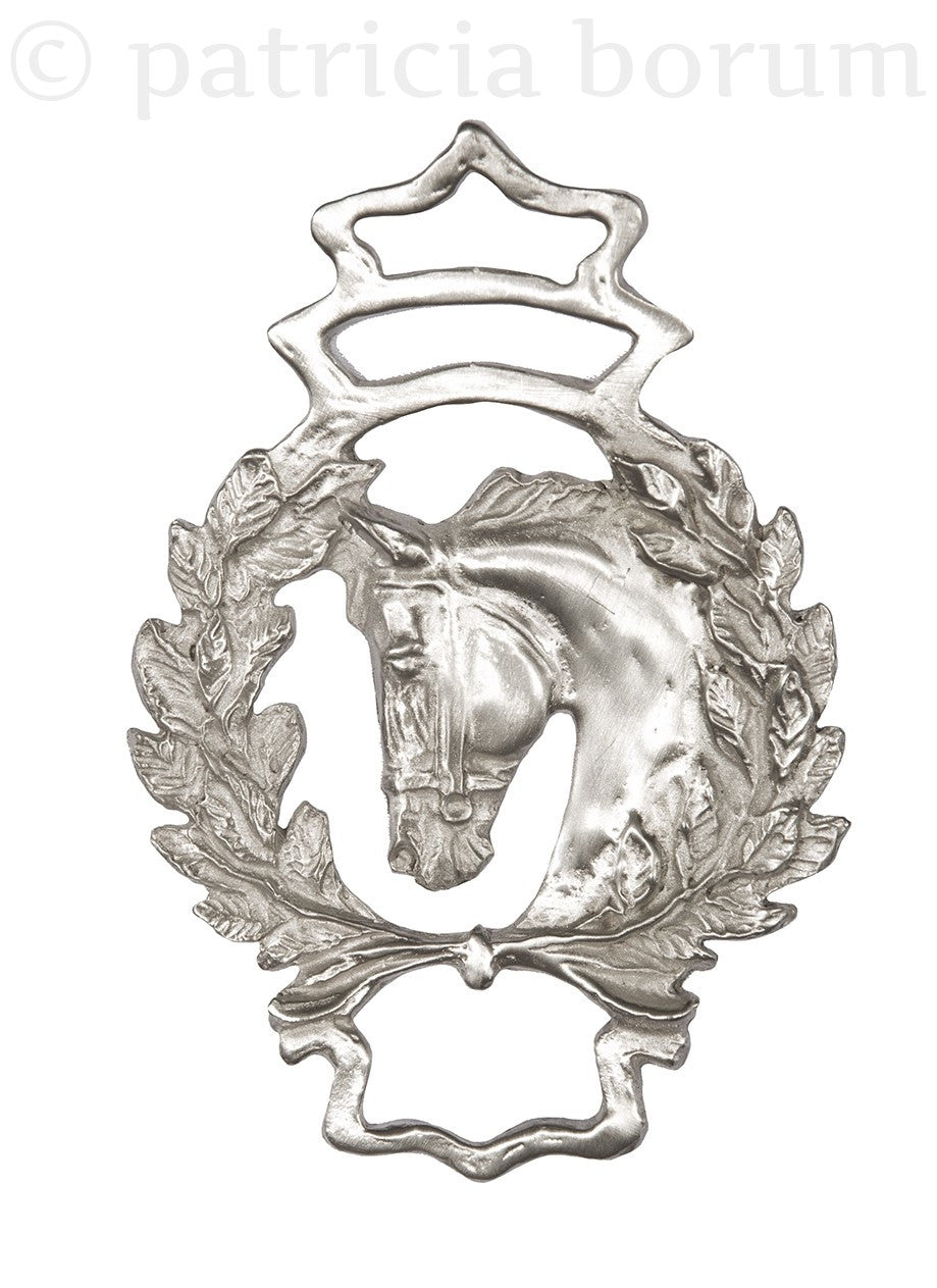 Horse Wreath Ornament (pewter) - Patricia Borum