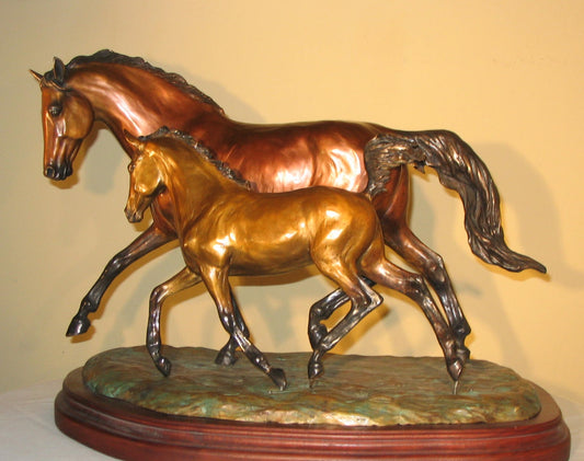 Mare and Foal bronze