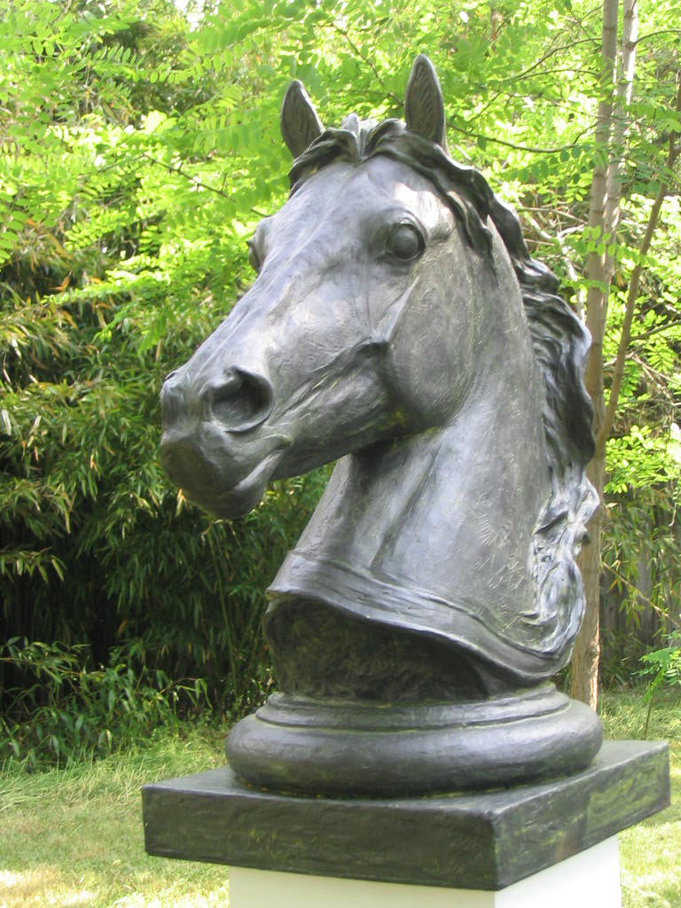 Gate Post Horse Head sculpture - Patricia Borum - 4