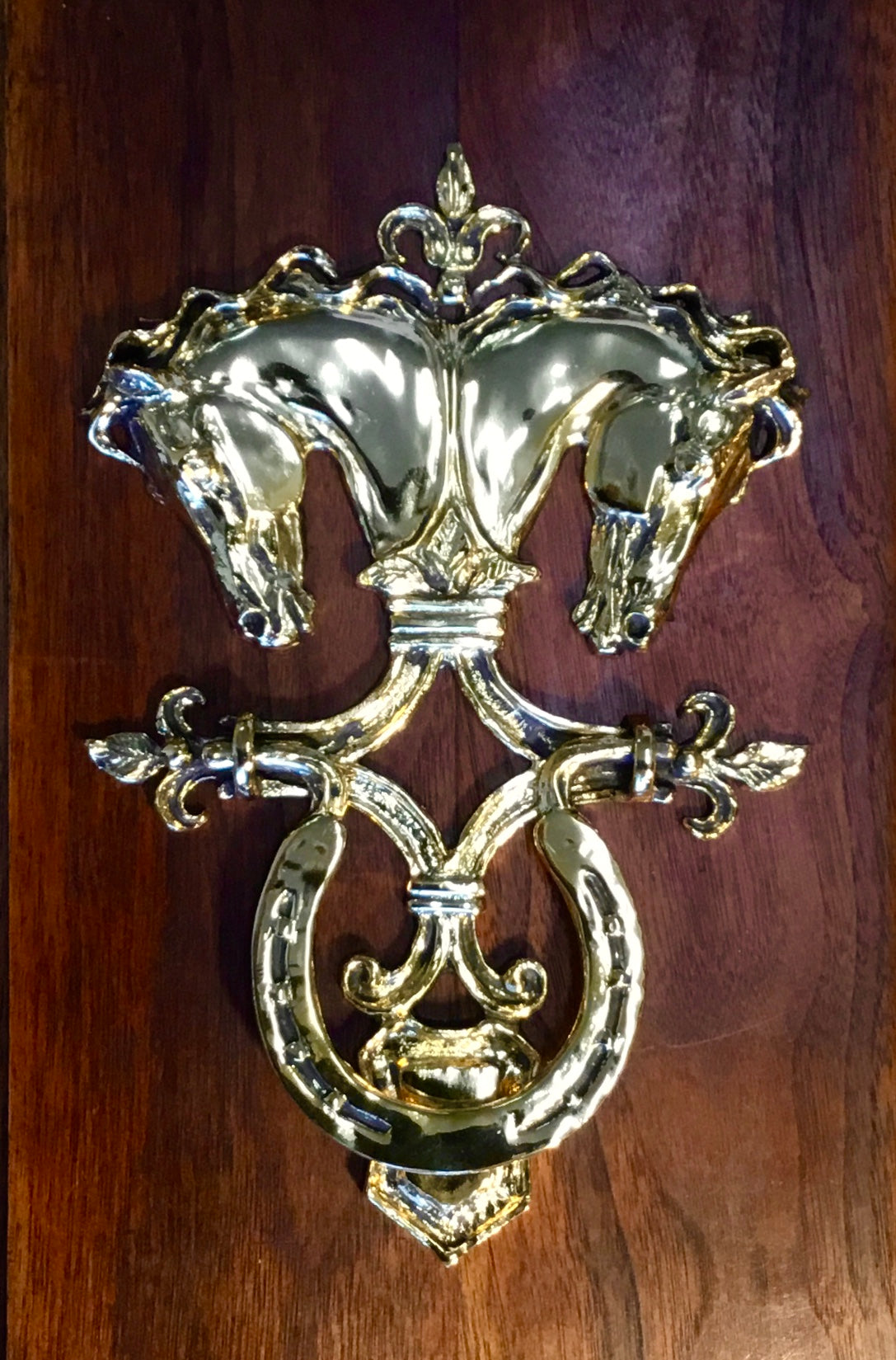 horse head door knocker 18K gold plated