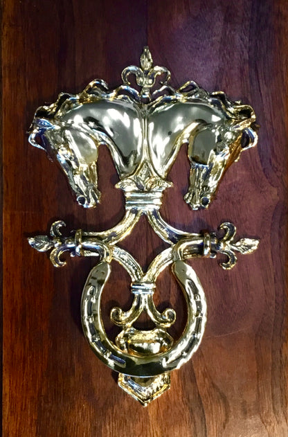 horse head door knocker 18K gold plated