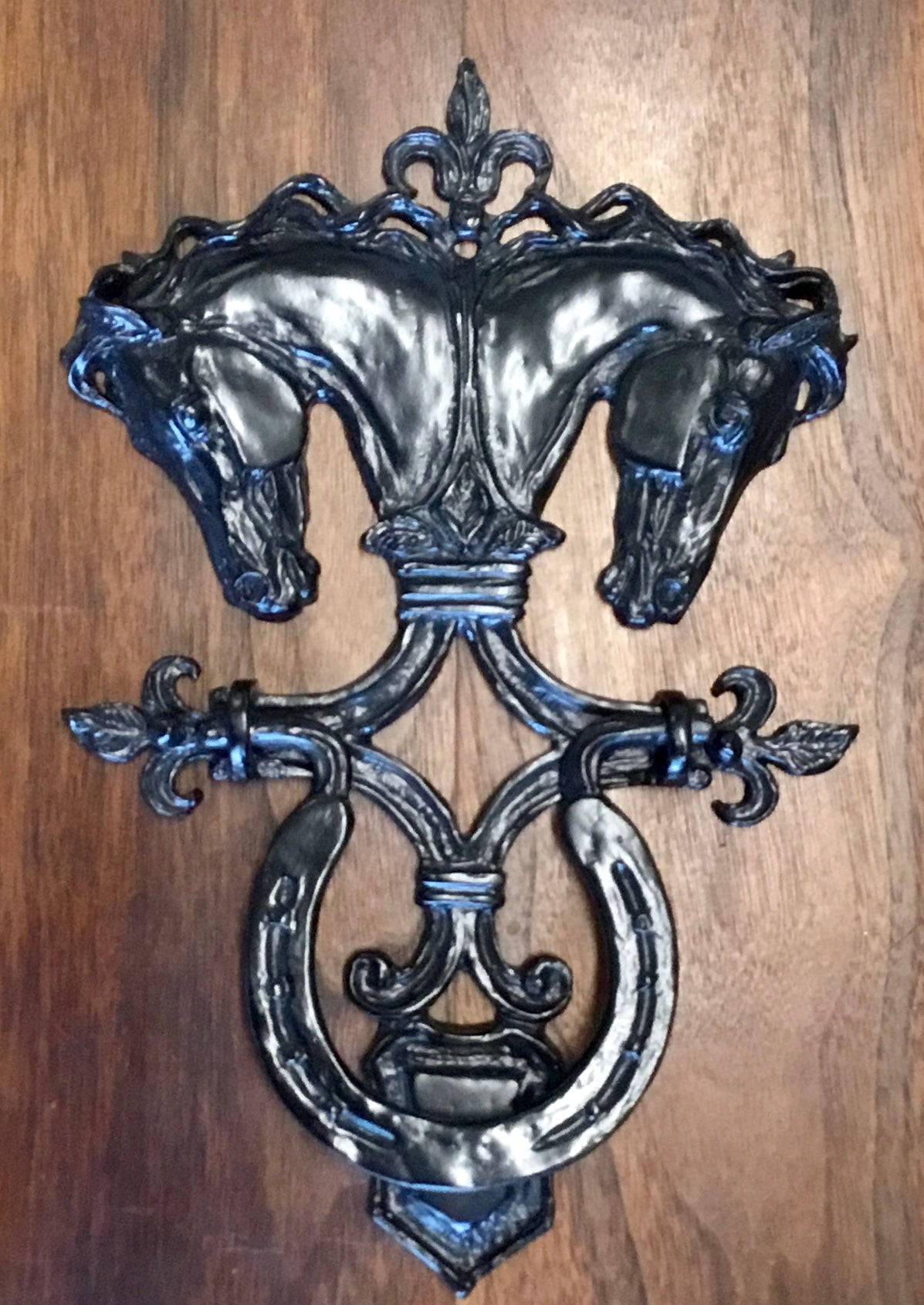 horse head door knocker black