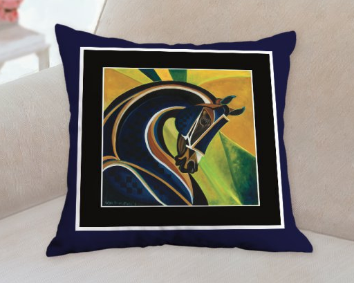 Blue Curaco horse pillow Patricia Borum