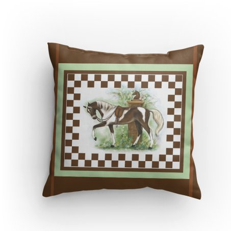 Pinto pony horse pillow Patricia Borum