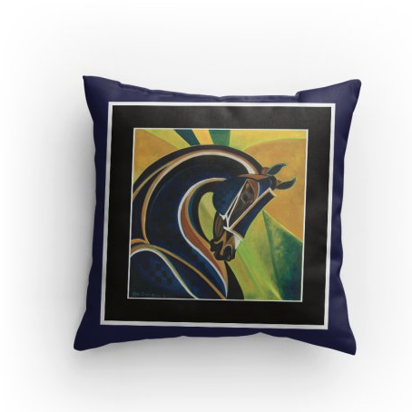 Blue Curaco horse pillow Patricia Borum