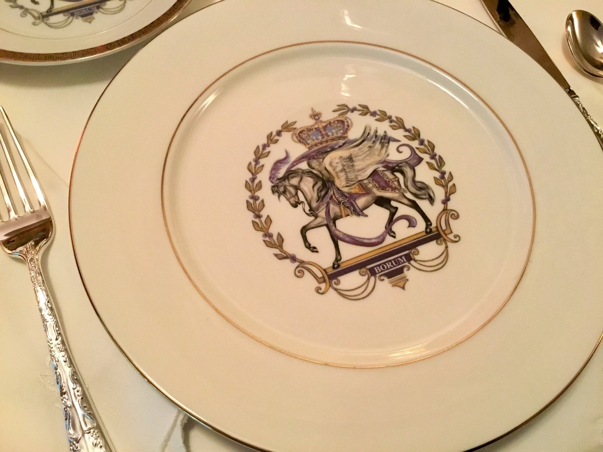Royal Pegasus horse dinner plates