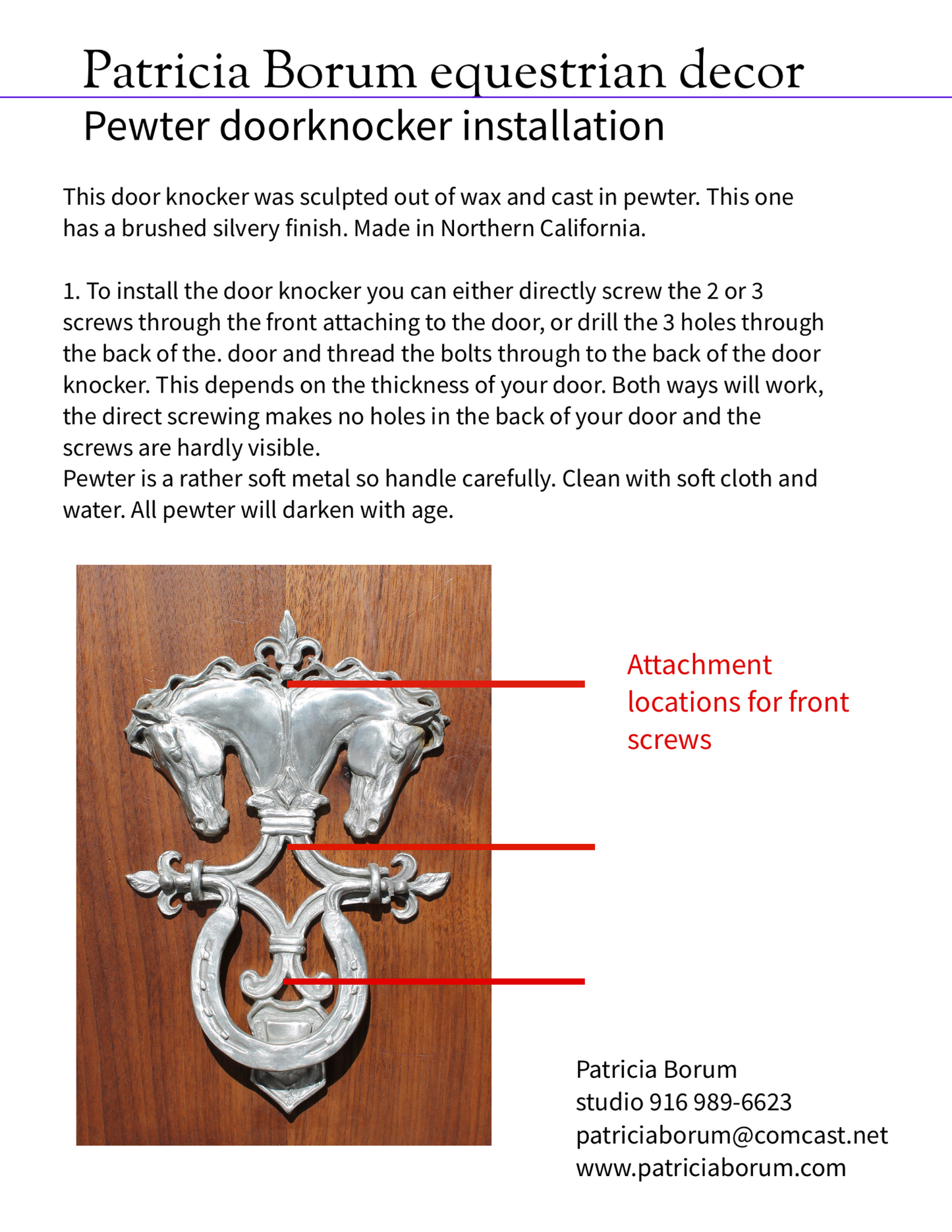 Horse Head Door Knocker/Black